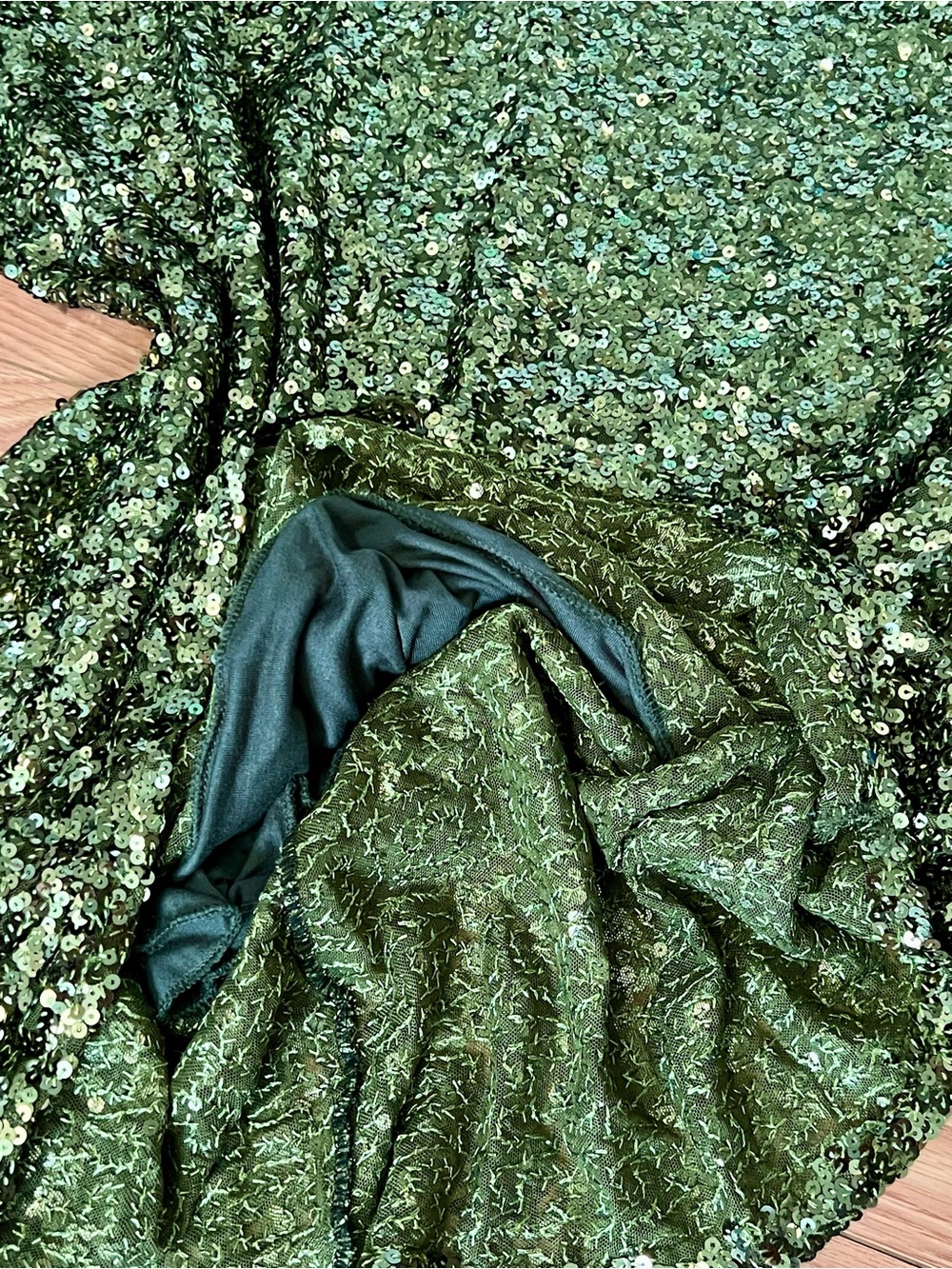 Green Sequin Mini Dress or Tunic Top - Picture 3 of 4